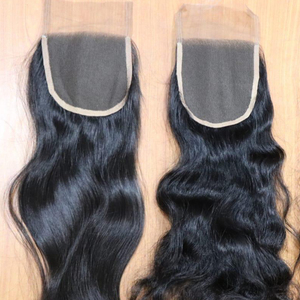 ผมมนุษย์ธรรมชาติปิดลูกไม้ผมหยักแบบอินเดียลูกไม้ใสไม่มีสารเคมีไม่หลุดร่วงไม่พันกัน - Product Image 1