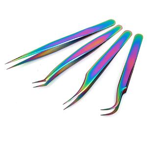 Pince à épiler à pointe de fibre rose pince à épiler personnalisée pour extension de cils pince à cils de marque privée - Product Image 1