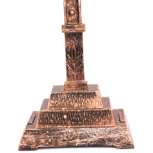 Menorá Clásica Religiosa de Cobre Antiguo de 7 Brazos, Templo de los 12 Tributos de Israel, Portavelas - Product Image 4