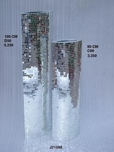 Home Decorative Plain Glass Mosaic Flower <b>Vases</b> Latest Design Silver Shiny <b>Vases</b> at <b>Cheap</b> Price Wedding Party Decor - Product Image 2