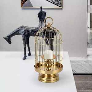 Gold Metal <b>Bird</b> <b>Cage</b> Lantern Home Hotel Display Decoration Candlestick - Product Image 4