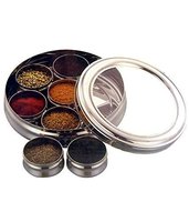Récipients MASALA avec couvercle intérieur transparent, boîte à épices/boîte/contenant en acier inoxydable
