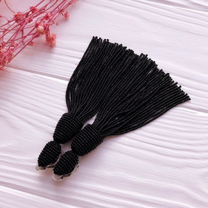 <b>Black</b> tassel <b>earrings</b> Unique Handmade Collection - Product Image 1