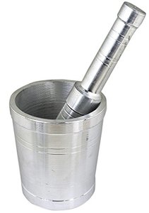 Petit mortier et pilon décoratifs utilisés par restauration arrondis de conception faite à la main pour le broyeur d'ail - Product Image 5