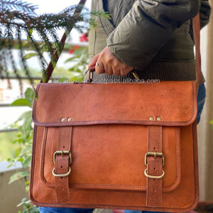 Vintage Goat Leather <b>15</b> Inch <b>Laptop</b> <b>Bag</b> Messenger <b>Bag</b> Handmade Unique Special Leather <b>Bags</b> - Product Image 1