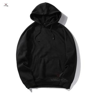 Sudaderas con capucha de lana polar para hombre, con logotipo personalizado, patrón negro sólido, tejido de punto anticontracción, de talla grande, bordado directo - Product Image 6