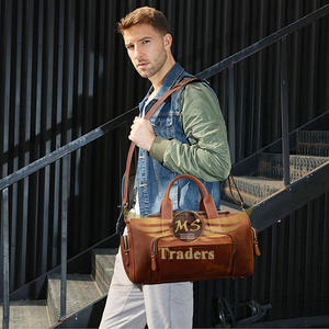 16 pouces de haute qualité marron sac à bagages en cuir PU sac de voyage 2023 plus récent sac de sport de grande capacité - Product Image 5