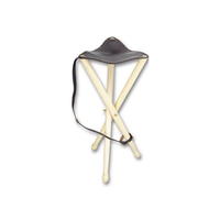Tabouret classique en acier inoxydable avec assise en cuir, trépied en bois massif, durable, pliable, style ferme, pour cuisine ou chasse, couleur personnalisable