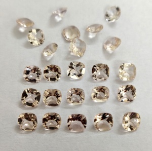 Natural <b>Peach</b> Color Morganite Cushion 4 mm to 10 mm Faceted Excellent Quality - Loose Morganite - Product Image 4