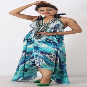 Robe caftan en georgette à la mode à imprimé floral pour femmes musulmanes Vêtements islamiques longs à un prix pour l'été - Product Image 4