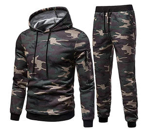 Survêtement de jogging unisexe 2 pièces à motif solide OEM et ODM avec survêtement à capuche Vêtements hip-hop décontractés avec pantalon et haut inclus - Product Image 2