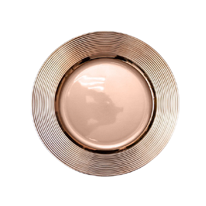 Assiette de présentation classique en acier inoxydable écologique, couleur or rose, taille et logo personnalisables pour les hôtels et les mariages - Product Image 1