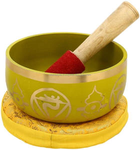 Cuenco de canto budista de 3er Chakra, cuenco de Canto de latón stibetano, juego de chakra, cuenco de canto Chakra - Product Image 1