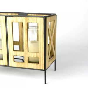 Lanterne en MDF faite à la main avec colonne vertébrale en métal noir et support en verre transparent lampe de table imprimée personnalisable pour la décoration intérieure et le jardin - Product Image 2