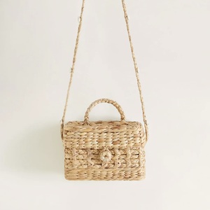 กระเป๋าสะพายไหล่สำหรับผู้หญิงลายผักตบชวาถัก2022งานฝีมือแบบทันสมัยผ้าแคนวาสสำหรับวันชายหาด - Product Image 1