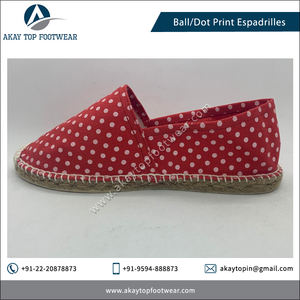 Alpargatas de lona tradicionales para mujer del fabricante, zapatos planos duraderos con estampado de bolas de puntos, Color sólido, peso ligero para el verano - Product Image 3