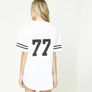 Jersey de Béisbol Raglán de Manga Larga con Cuello Redondo de Algodón, Transpirable, Talla Grande para Mujer - Product Image 4