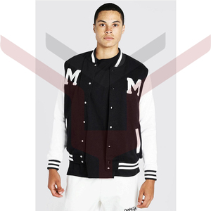 Chaqueta Universitaria de Alta Calidad con Diseño de Parche Bordado Personalizado, Chaqueta de Béisbol de Lana y Cuero para Equipos y Escuelas - Product Image 5