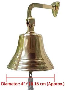 Campana Náutica de Latón Macizo, Decoración Náutica para el Hogar, Campanas de Mano de Latón Antiguo para Colgar en la Pared - Product Image 2