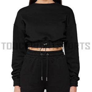 Sudadera con Capucha Corta para Mujer, Ropa Deportiva de Invierno, Logotipo Personalizado al por Mayor, Sudadera con Capucha de Lona de Algodón Premium - Product Image 1