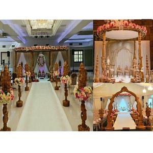 2mandap d'intérieur en bois pour mariage, vente en gros, style indien du sud, ensemble de mandala traditionnel, installation de paon sculpté - Product Image 1