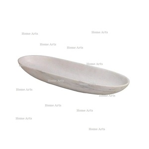 Simple Design Marble <b>Sweet</b> Serving Bowl Oval Shape Customized Size Salad Bowl From Manufacturer In India - Product Image 1