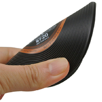 Werbeartikel Weiche PVC Retro-Plattenspieler-Untersetzer aus schwarzem Vinyl