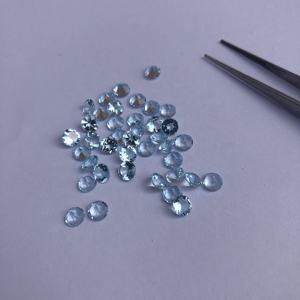 6mm naturel bleu ciel topaze pierre à facettes coupe ronde pierre semi-précieuse en vrac au prix d'usine en gros fabrication de bijoux en ligne - Product Image 3