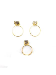 Herkimer Diamond April Birthstone <b>Ring</b> Raw Prong <b>Set</b> in <b>Sterling</b> <b>Silver</b> for Wedding Engagement Party Anniversary or Gift - Product Image 2