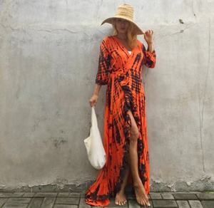 Diseñador vestido de las mujeres ropa rayón Tie Dye Kimono de - Product Image 2