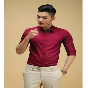 Chemises respirantes à une bouton pour hommes, vêtement de bureau décontracté, teinte unie, séchage rapide, du Vietnam, tendance 2020 - Product Image 1