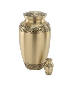 Pot en laiton pur pour crinière, conteneur commémoratif de urn, Pot pour ash et reliques de la fabrication indienne - Product Image 3