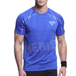 Camiseta de entrenamiento de cuello redondo de secado rápido para hombre, Camiseta ajustada de gimnasio para hombre - Product Image 4