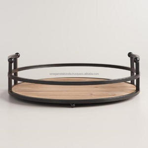 ที่มีคุณภาพสูงไม้และเหล็กให้บริการและตกแต่งถาดที่มีด้ามจับเหล็กสำหรับตารางผู้ผลิตและส่งออก - Product Image 6