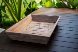 Muebles indonesios de madera maciza de teca de alta calidad, bandejas rectangulares para servir, manijas individuales ecológicas, restaurante, fiesta, comida - Product Image 5