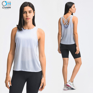 Blusa de algodón sin mangas con volantes para verano, camisa de yoga para mujer, tanktop para gimnasio - Product Image 3