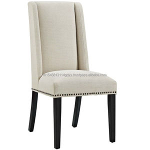 Modern Industrial Style Solid Wood Faux <b>Leather</b> Dining <b>Chair</b> Carved Upholstered Seat <b>for</b> Home Apartment Workshop or Mall Use - Product Image 6