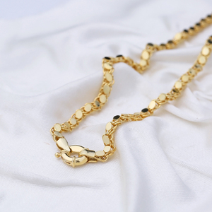 Silver Barley Chain Round Clasp Necklace 925 Sterling Silver Jewelry Trendy Fashion for Woman - Product Image 5