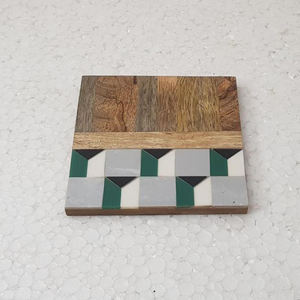 Sous-verres en acacia d'approvisionnement d'usine avec support pour boisson thé forme et taille en résine personnalisées chez Star Crafts India - Product Image 6