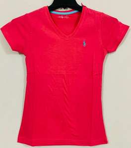 T-shirt manches courtes pour femme, Logo et étiquettes, en coton, décontracté, col en v, bureau, d'affaires, printemps, - Product Image 1