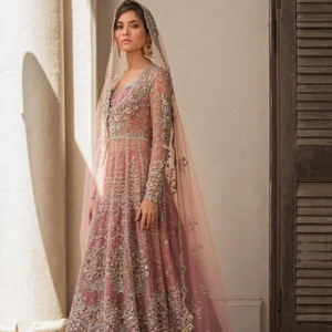 BEAUTIFUL--NEW--HEAVY---<b>BRIDAL</b>--LEHENGA WITH <b>JACKET</b>--Dress with---Embellished in crystal glass beads stone work for Wedding=2021 - Product Image 1