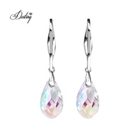 Mode Daisini Droplet Hook Boucles d'oreilles ornées de cristaux Swarovski Sterling Silver 925 AB Rhinestone Crystal Accessory