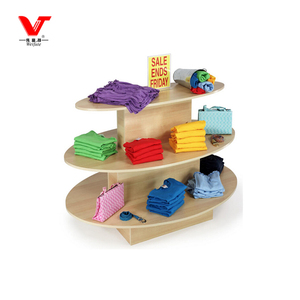 Tùy Chỉnh <span class=keywords><strong>Mdf</strong></span> Cửa Hàng Bán Lẻ 3 Tier Vòng Bảng Cho Quần Áo - Product Image 2