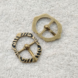 Boucle de ceinture en cuivre médiéval historique Tiger Touch pour ceintures, styles TT-1113BC - Product Image 5