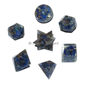 Juego de piedras geométricas, lapislázuli, orgón - Product Image 1