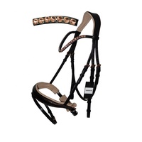 Équipement de cheval de bride en cuir indien rose doux pour commande en gros avec rembourrage rose doux