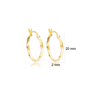 Minimaliste Vague Conception 20 mm Boucles D'oreilles À La Main Turc En Gros 925 Bijoux En Argent Sterling - Product Image 2