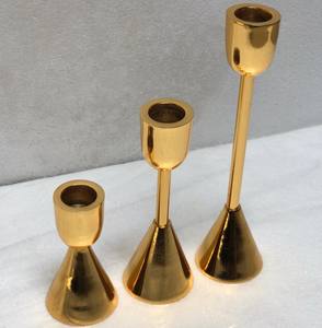 Bougeoir doré Vintage en lumière dorée, maison minimaliste, support de bougies, décoration de Table, cadeaux pour mariage - Product Image 2