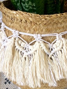 Handicrafts <b>Seagrass</b> Belly <b>Basket</b> With Macrame - Product Image 4