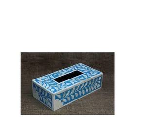 Boîte à mouchoirs en incrustation d'os/porte-mouchoirs/boîtes en nacre pour une couleur personnalisée et bleue et blanche avec poli - Product Image 1